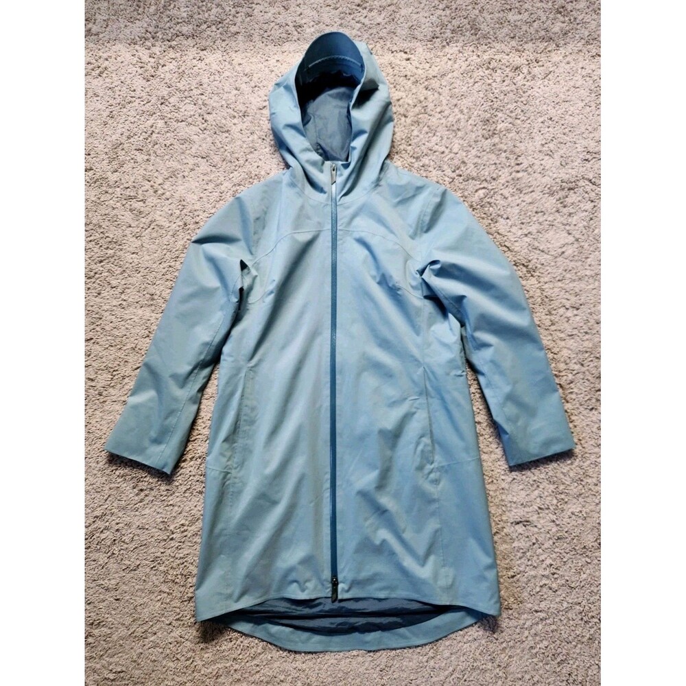 Orvis Ultralight City Jacket Women's Small Light Blue Raincoat Parka Hooded